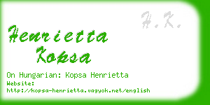 henrietta kopsa business card